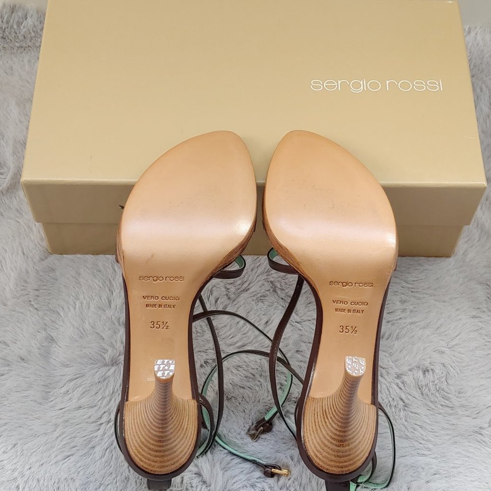 SERGIO ROSSI Platform Leather Heels - Picture 7 of 11